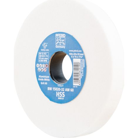 PFERD TOOLS Schleifbockscheibe Ø 150x20mm Bohrung-Ø 32 mm A60 zum Schärfen von HSS-Bohrern (1/4)