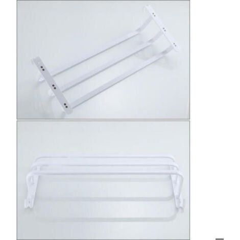 Porte-Serviettes - Aluminium - 3 Barres - Salle De Bain Cuisine Salon De Coiffure - 50 x 21,5 x 7,5 cm - Blanc - 1 Pièce (1/5)