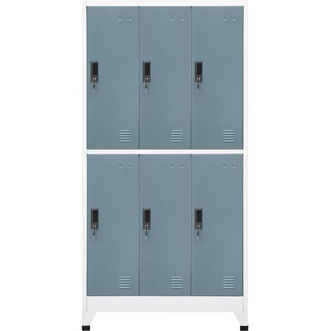Maison Exclusive - Armadietto Grigio Chiaro e Scuro 90x45x180 cm in Acciaio (1/5)