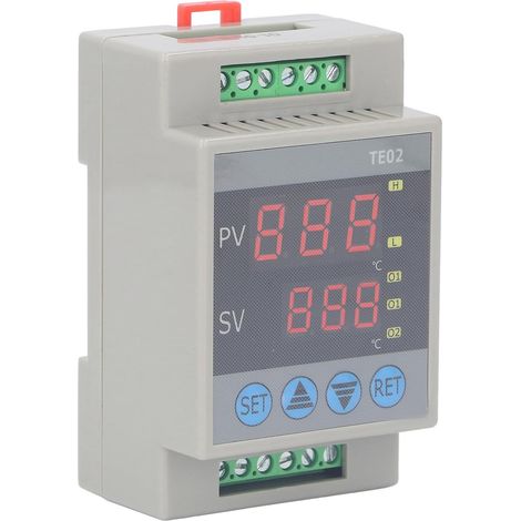 Régulateur Température Numérique Rail DIN 220VAC avec Sonde pour Contrôle Thermique Industriel (1/5)