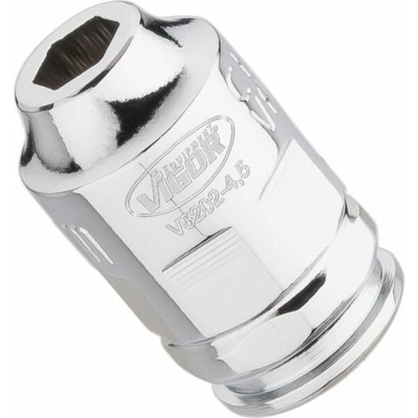 VIGOR Steckschlüssel-Einsatz superflach V5202-4.5 Vierkant hohl 6,3 mm (1/4 Zoll) Außen-Sechskant Profil 4.5 (1/5)