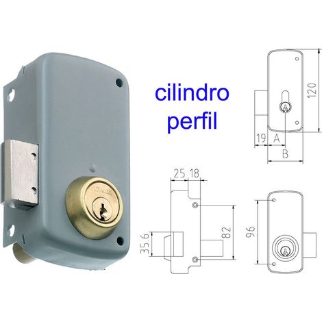 Serrure superposée MCM 2556CP-70 profil de cylindre peint à droite