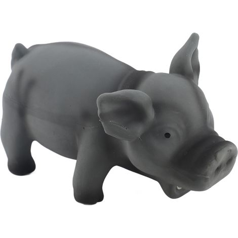 Jouets à mâcher en Latex pour animaux de compagnie, cochon mignon, grognement, couineur, jouet pour chien, chiot (noir)