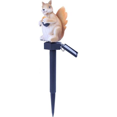 Lampe solaire de jardin en forme d'écureuil – Décoration d'écureuil en résine – Lumière décorative extérieure pour cour, patio, allée, pelouse, décoration de jardin, cadeaux