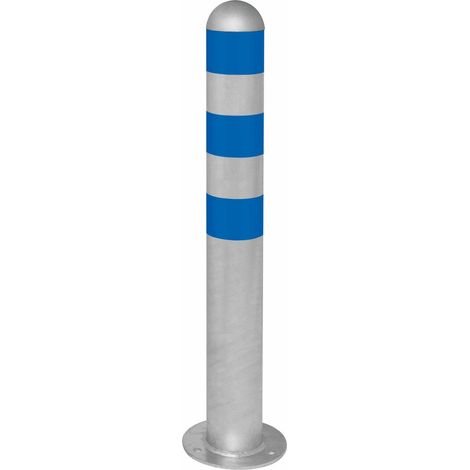 MORAVIA Schutzpoller CITY Stahl feuerverzinkt H 800 mm Alu-Kappe blau (1/2)