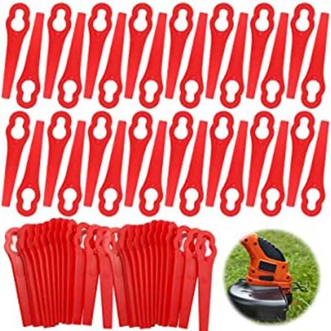 Set mit 100 Kunststoff-Ersatzmessern für Rasenmäher, 83 mm