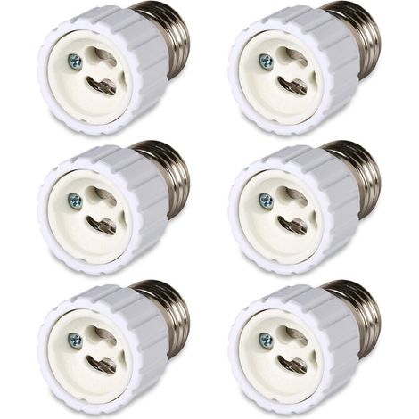 Lot de 6 convertisseurs de douille à baïonnette E27 vers douille GU10, 220 à 240 V [Classe énergétique A]