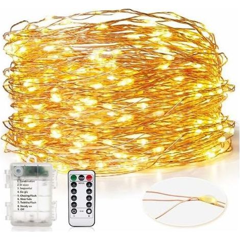 Guirlande Lumineuse Pile, 30M 300 Led Guirlande Lumineuse Batterieexterieur Intérieures Imperméable Fil Cuivre Lumières Blanches Chaudes Pour Mariage Champêtre Noël Anniversaire \\u200b (1/5)