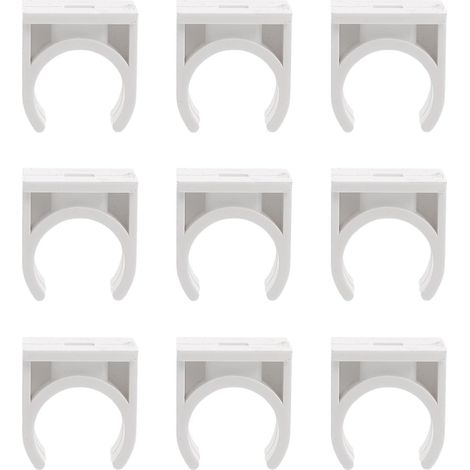 Collier de Serrage Blanc en Pvc Forme en U pour Tuyaux D'eau et D'air, Facile à Installer Résistance au Tartre, Support Mural pour Plomberie (1/5)