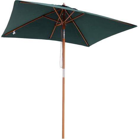 OMBRELLONE RETTANGOLARE IN BAMBÙ E POLIESTERE VERDE (1/5)