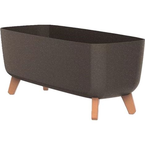 Vaso da fiori oblungo in plastica Prosperplast Gracia Case Eff DGCL600W, marrone caffè (1/2)