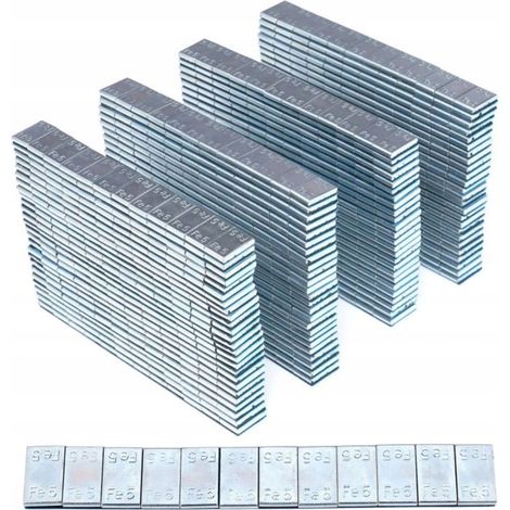 Contrapesos para llantas de aluminio, 100 unidades, 60 g, encolados, galvanizados, kraft y dele (1/5)