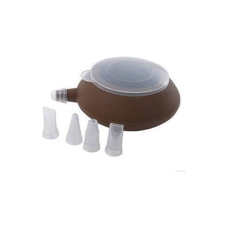Poche à douille marron, moule en silicone avec 4 douilles, pour gâteau à la crème pâtissière (1/5)