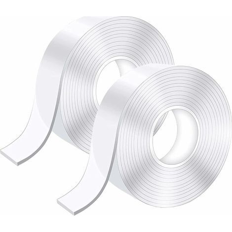 5M Ruban Adhésif Double Face Extra Fort, Transparent Lavable Fin Nano Tape, Amovible Traceless Bande Antidérapant, Réutilisable Double-Face Gel pour Tapis, Maison ou Bureau (1/5)