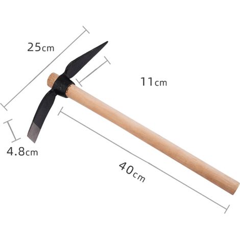 1pcs Pioche en Acier à Double Fonction pour Jardin et Agriculture Utilisation Domestique Manche en Bois - KZQ (1/2)