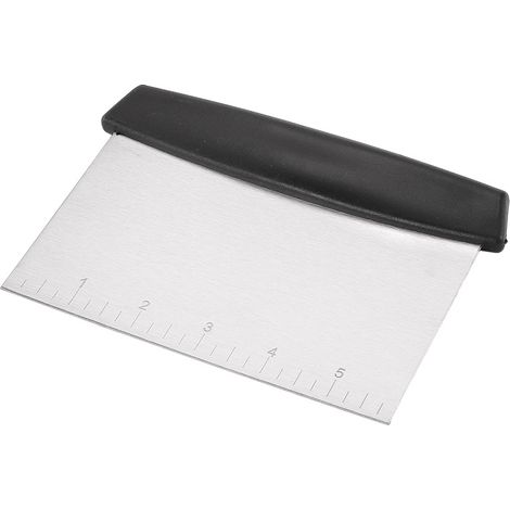 Küchenschaber, Teigschneider, Fleischwolf, Backutensil aus Edelstahl, schwarz, 1er-Set