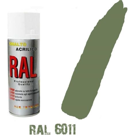 Bomboletta spray verde reseda ral 6011 acrilico vernice  brillante lucido