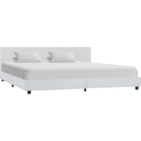 Cadre de lit Blanc Similicuir 180x200 cm (1/5)
