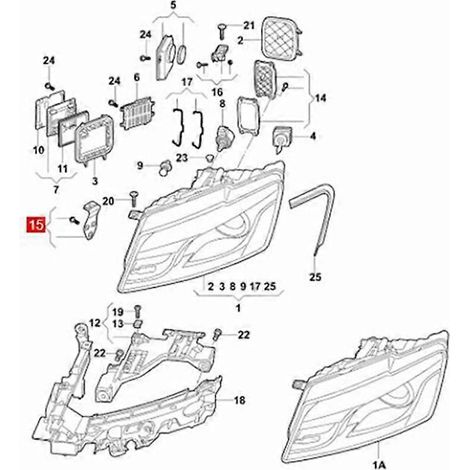 Kit de réparation de support de phare avant gauche 8R0998121 pour Q5 2009-2012 - Vis de fixation du support de phare (1/5)