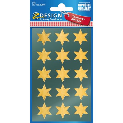 Avery 52801 sticker decorativi Carta Oro Permanente 30 pz (1/3)