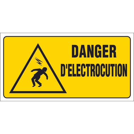 Panneau Danger d'éléctrocution - Rigide 960x480mm - 4000473