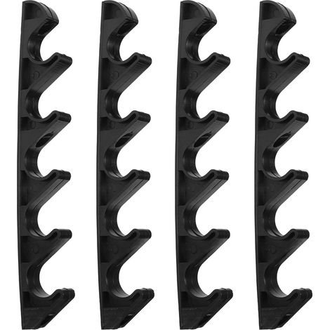 Bardusch - 4 pièces Support de Réglage pour Chaise Longue Positions avec Crochet Plastique Noir Ajusteur Robuste pour Fauteuil de Jardin et Camping Résistant