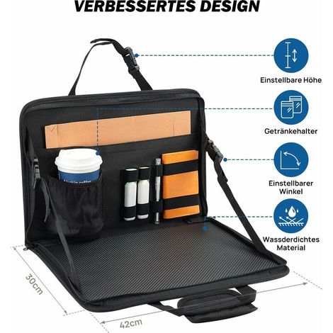 Plateau Volant Voiture, Table d'ordinateur Portable avec Porte-Gobelet, Organisateur de Voiture, Plateau Repas (1/3)