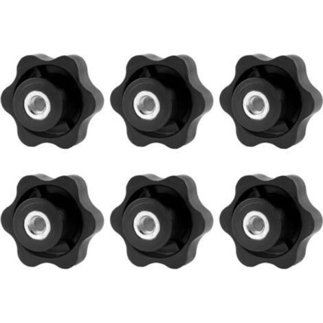 6 Stück M8-Rändelmuttern, sternförmige Klemmmuttern, M8-Rändelschrauben, 48 mm Außendurchmesser, Innengewinde, Klemmknopf für Maschinen und Fitnessgeräte (1/5)