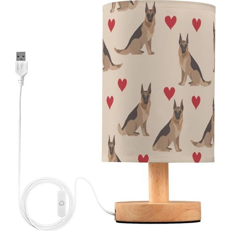 Kcldeci Lampe de chevet en forme cœur berger allemand pour (1/5)