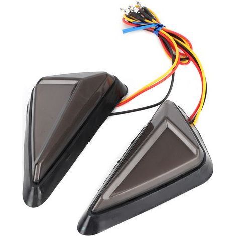 Universelle Motorradblinker, 2 Stück, LED-L-förmige Dreiecksblinker, weiß/gelb (1/5)