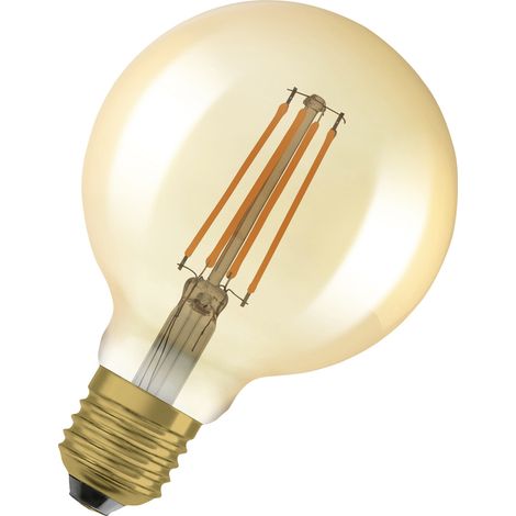 OSRAM 1906 Vintage Edition für E27-Sockel, goldenes Glas ,Warmweiß (2400K), 725 Lumen, Ersatz für herkömmliche 55W-Leuchtmittel, dimmbar, 2-er Pack