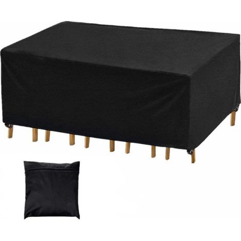 1 Housse de protection, 420D, imperméable, anti-UV, pour table carrée et chaises, extérieur (1/4)