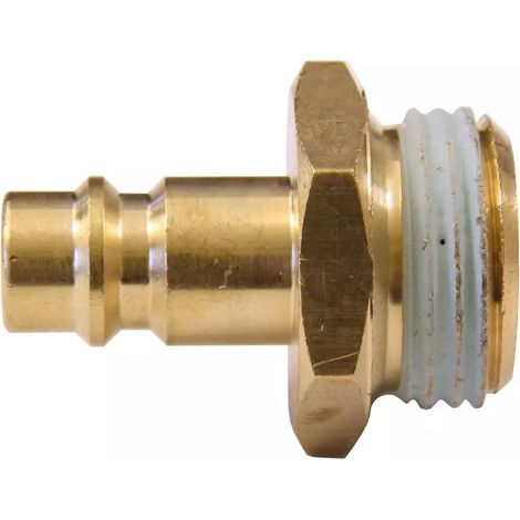 Euro Druckluft Stecknippel aus Messing mit Außengewinde 1/2" (1/3)