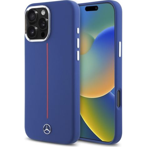 Coque en silicone MagSafe Mercedes bleu marine pour iPhone 16 Pro Max (1/5)