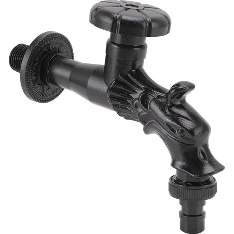 Robinet de lavabo en cuivre noir antique, polyvalent et gravé, pour salle de bain extérieure. (1/5)