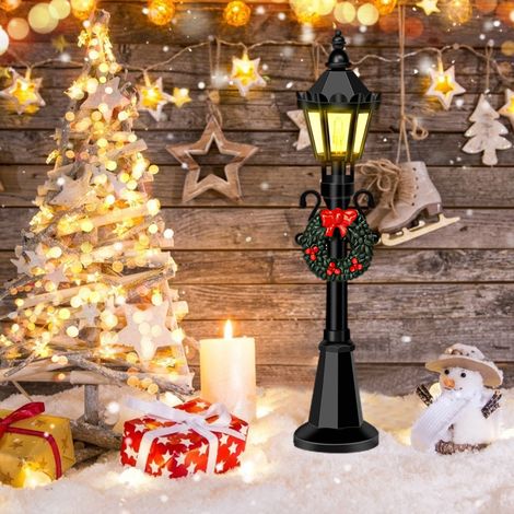 Lot de 4 mini lampadaires de Noël miniatures pour maison de poupée, chemin de village, lanterne, accessoires pour micro-paysage et jardin féerique. (1/5)