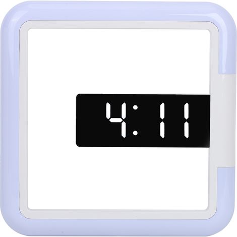 Horloge murale LED carrée creuse multifonctionnelle à miroir, couleurs RGB, luminosité réglable, pour la maison