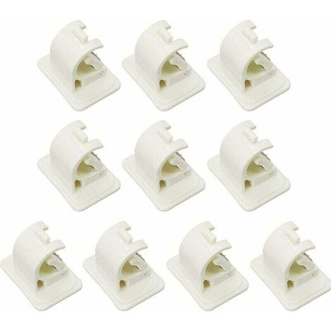 Lot De 10 Crochets Support De Tringle à Rideau Auto-AdhéSif, Pas De Supports De Crochet De Draperie De Forage, Support De Tige De Fixation, pour Serviettes, Rideaux, Manteaux (1/4)