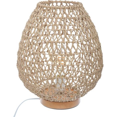 Atmosphera – Lampe à poser beige 30 cm – Métal et papier – E27 40W – IP20 – Longueur câble 184 cm – Style moderne et vintage (1/10)