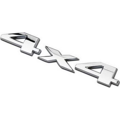 TRADE SHOP - Adesivo 3d In Metallo Cromato Per Auto Figura Stemma 4x4 In Rilievo Sticker -