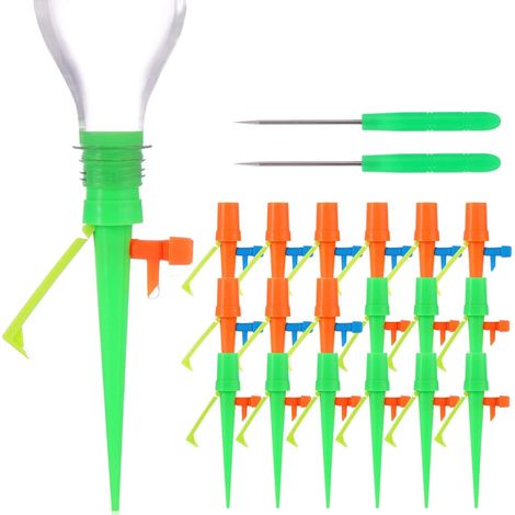 Set di 18 irrigatori automatici regolabili per piante da interno ed esterno. (1/2)