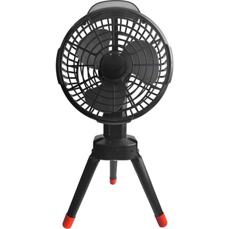 Ventilateur de camping 2-en-1 – LED, trépied rechargeable, 4 vitesses – Tente, plafond – Maison, bureau, camping, pique-nique, pêche