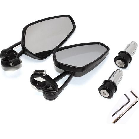 Specchietto retrovisore da manubrio per moto di lusso, design chopper, sicurezza per esterni, viaggi, nero (1/5)