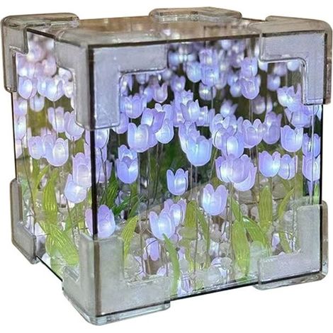 Lámpara de noche tipo tulipán DIY para dormitorio, decoración de adorno hecho a mano, paquete de materiales, decoración de escritorio, color morado. (1/4)