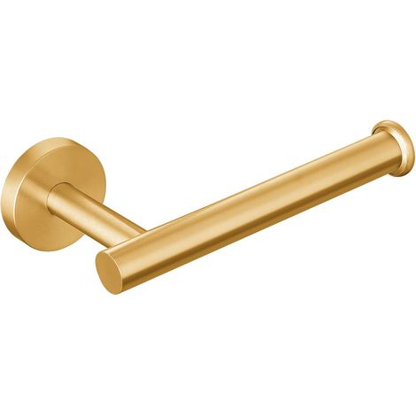 Portarrollos de papel higiénico, de pared con tornillos, apto para baño y cocina, acero inoxidable dorado. (1/5)