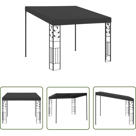 The Living Store Wand-Pavillon 3x3x2,5 m Anthrazit - Wandpavillion - Gartenzelt - Outdoorzelt - Balkonzelt - Sonnenschutz (1/5)