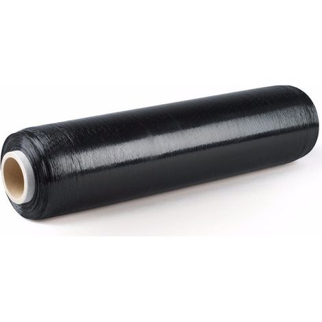 Lot de 6 Film étirable cast manuel opaque noir 450mm x 270m 17µ sécurité antivolume (1/2)