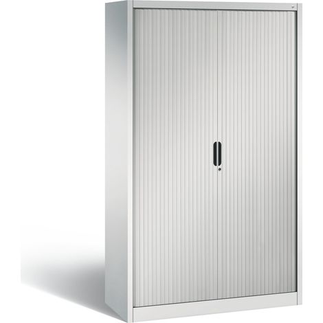 C+P Aktenschrank Omnispace mit Rollladen, 5 Ordnerhöhen, H1980xB1200xT420mm Front Lichtgrau Korpus Lichtgrau (1/5)