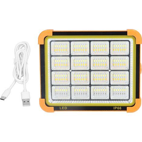 Lampe de travail rechargeable 1000 W, 192 LED, 12500 mAh, 10000 lm, étanche IP66, chargement solaire USB, lampe de secours portable (1/5)