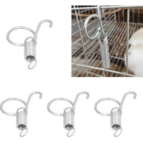 Federhaken für Kaninchenkäfige – 20 Stück Metall-Fingerfederhaken für Kaninchenkäfige, Landwirtschaftliche Ausrüstung, 6 x 2,1 cm